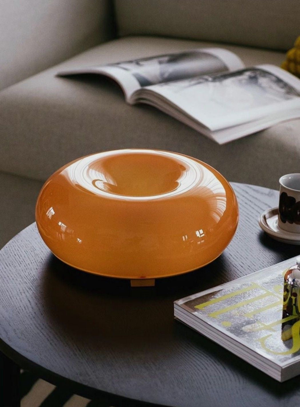 Orange Donut Tischlampe