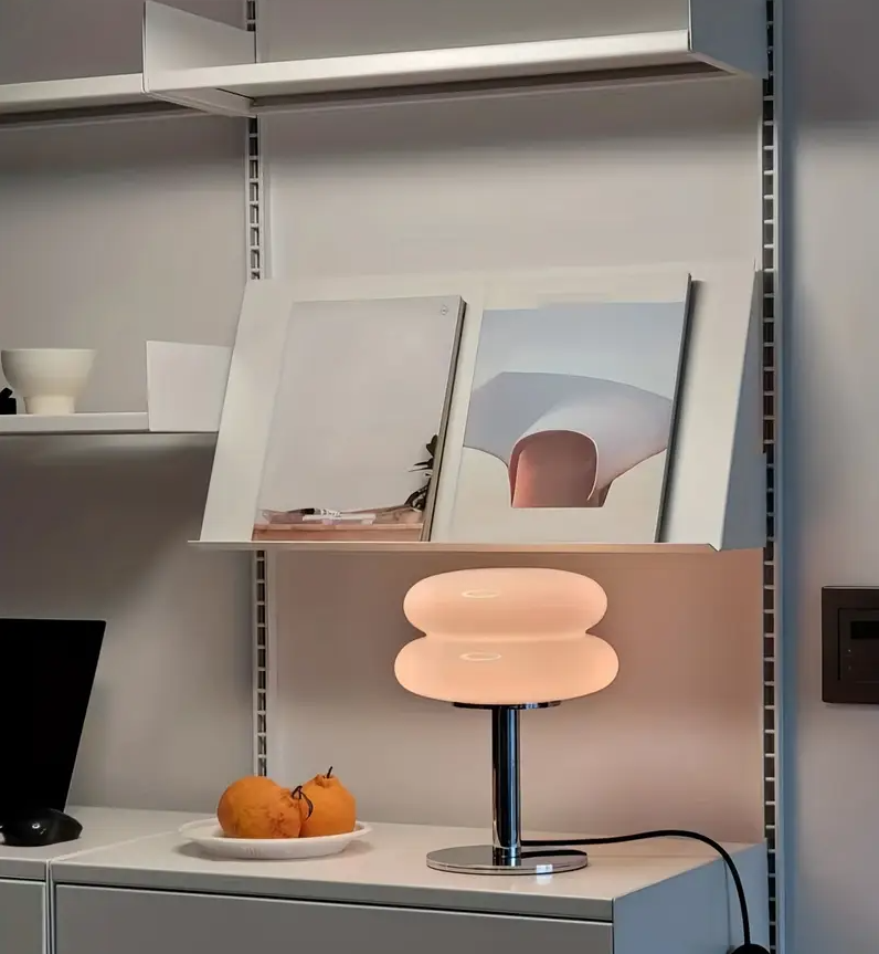 Dimmbare Glas-Pilz-Tischlampe