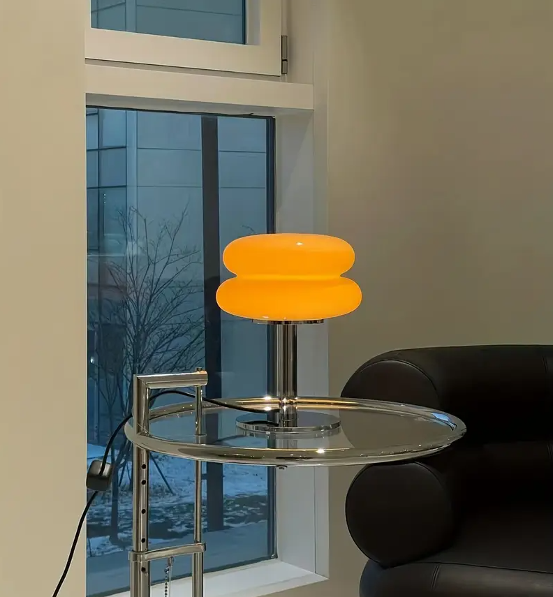 Dimmbare Glas-Pilz-Tischlampe