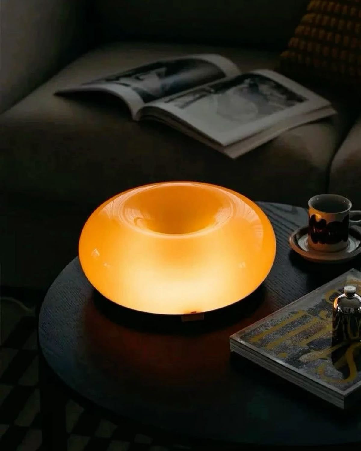 Orange Donut Tischlampe