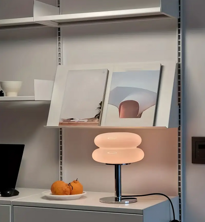 Dimmbare Glas-Pilz-Tischlampe